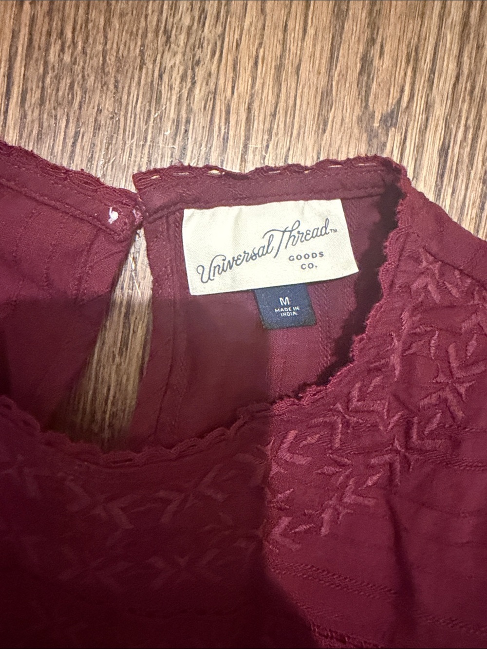 Universal Thread Burgundy Ruffled Tiered Maxi Dress sz medium - Picture 3 of 4